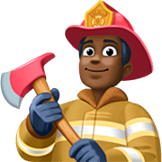 Emoji 👨🏿‍🚒 Pompiere Uomo: Carnagione Scura su Facebook 14.0.