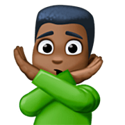🙅🏿‍♂️ Emoji Mann mit überkreuzten Armen: dunkle Hautfarbe Facebook 14.0.