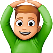 Emoji 🙆🏼‍♂️ Uomo Con Gesto OK: Carnagione Abbastanza Chiara su Facebook 14.0.