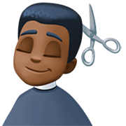 💇🏿‍♂️ Emoji Homem Cortando O Cabelo: Pele Escura na Facebook 14.0.