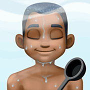 🧖🏿‍♂️ Emoji Hombre En Una Sauna: Tono De Piel Oscuro en Facebook 14.0.