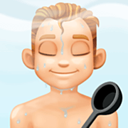 🧖🏼‍♂️ Emoji Hombre En Una Sauna: Tono De Piel Claro Medio en Facebook 14.0.