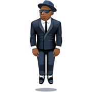 Emoji 🕴🏿‍♂️ Uomo in giacca e cravatta levitante: Carnagione Scura su Facebook 14.0.