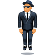 Emoji 🕴🏽‍♂️ Uomo in giacca e cravatta levitante: Carnagione Olivastra su Facebook 14.0.