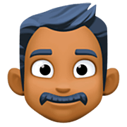 👨🏾 Emoji Homem: Pele Morena Escura na Facebook 14.0.