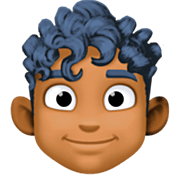 👨🏾‍🦱 Emoji Homem: Pele Morena Escura E Cabelo Cacheado na Facebook 14.0.