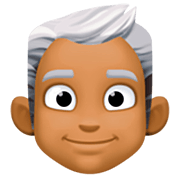 👨🏾‍🦳 Emoji Homem: Pele Morena Escura E Cabelo Branco na Facebook 14.0.