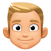 👱🏼‍♂️ Emoji Mann: mittelhelle Hautfarbe, blond Facebook 14.0.
