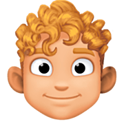 👨🏼‍🦱 Emoji Hombre: Tono De Piel Claro Medio Y Pelo Rizado en Facebook 14.0.