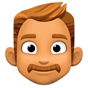 👨🏽 Emoji Mann: mittlere Hautfarbe Facebook 14.0.