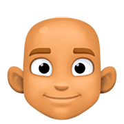 👨🏽‍🦲 Emoji Hombre: Tono De Piel Medio Y Sin Pelo en Facebook 14.0.