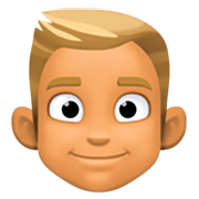 👱🏽‍♂️ Emoji Hombre Rubio: Tono De Piel Medio en Facebook 14.0.