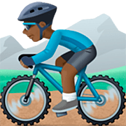 🚵🏿‍♂️ Emoji Hombre En Bicicleta De Montaña: Tono De Piel Oscuro en Facebook 14.0.