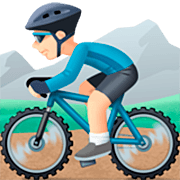 🚵🏻‍♂️ Emoji Hombre En Bicicleta De Montaña: Tono De Piel Claro en Facebook 14.0.