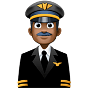 👨🏿‍✈️ Emoji Piloto De Avião Homem: Pele Escura na Facebook 14.0.