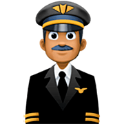 👨🏾‍✈️ Emoji Piloto De Avião Homem: Pele Morena Escura na Facebook 14.0.
