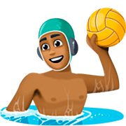 🤽🏾‍♂️ Emoji Hombre Jugando Al Waterpolo: Tono De Piel Oscuro Medio en Facebook 14.0.