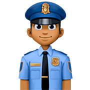 👮🏾‍♂️ Emoji Agente De Policía Hombre: Tono De Piel Oscuro Medio en Facebook 14.0.
