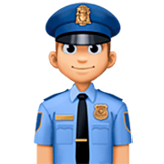 👮🏼‍♂️ Emoji Agente De Policía Hombre: Tono De Piel Claro Medio en Facebook 14.0.