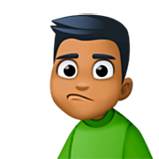Emoji 🙎🏾‍♂️ Uomo Imbronciato: Carnagione Abbastanza Scura su Facebook 14.0.