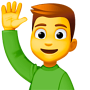 🙋‍♂️ Emoji Homem Levantando A Mão na Facebook 14.0.