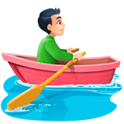 🚣🏻‍♂️ Emoji Mann im Ruderboot: helle Hautfarbe Facebook 14.0.