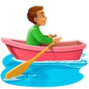 🚣🏽‍♂️ Emoji Mann im Ruderboot: mittlere Hautfarbe Facebook 14.0.
