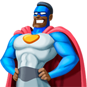 Emoji 🦸🏿‍♂️ Supereroe Uomo: Carnagione Scura su Facebook 14.0.