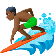 Emoji 🏄🏿‍♂️ Surfista Uomo: Carnagione Scura su Facebook 14.0.