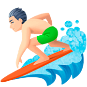 🏄🏻‍♂️ Emoji Hombre Haciendo Surf: Tono De Piel Claro en Facebook 14.0.