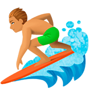 🏄🏽‍♂️ Emoji Hombre Haciendo Surf: Tono De Piel Medio en Facebook 14.0.