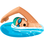 🏊🏼‍♂️ Emoji Hombre Nadando: Tono De Piel Claro Medio en Facebook 14.0.