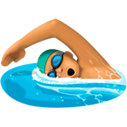 🏊🏽‍♂️ Emoji Hombre Nadando: Tono De Piel Medio en Facebook 14.0.