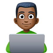👨🏿‍💻 Emoji IT-Experte: dunkle Hautfarbe Facebook 14.0.