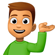 Emoji 💁🏽‍♂️ Uomo Con Suggerimento: Carnagione Olivastra su Facebook 14.0.
