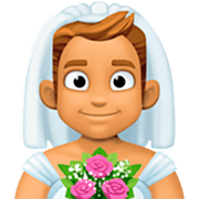 Emoji 👰🏽‍♂️ Sposo Con Velo: Carnagione Olivastra su Facebook 14.0.