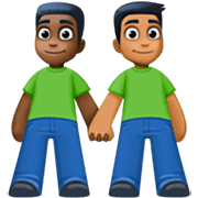 👨🏿‍🤝‍👨🏾 Emoji Dois Homens De Mãos Dadas: Pele Escura E Pele Morena Escura na Facebook 14.0.