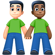 👨🏻‍🤝‍👨🏿 Emoji händchenhaltende Männer: helle Hautfarbe, dunkle Hautfarbe Facebook 14.0.