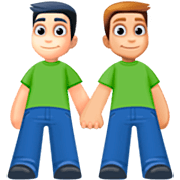 👨🏻‍🤝‍👨🏼 Emoji händchenhaltende Männer: helle Hautfarbe, mittelhelle Hautfarbe Facebook 14.0.