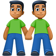 Emoji 👬🏾 Due Uomini Che Si Tengono Per Mano: Carnagione Abbastanza Scura su Facebook 14.0.