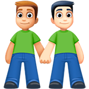 👨🏼‍🤝‍👨🏻 Emoji händchenhaltende Männer: mittelhelle Hautfarbe, helle Hautfarbe Facebook 14.0.