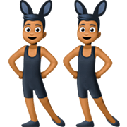 👯🏾‍♂️ Emoji Hombres Con Orejas De Conejo, Tono De Piel Oscuro Medio en Facebook 14.0.