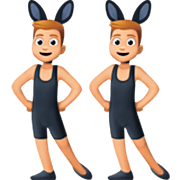 👯🏼‍♂️ Emoji Männer mit Hasenohren, mittelhelle Hautfarbe Facebook 14.0.