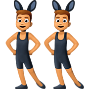 👯🏽‍♂️ Emoji Männer mit Hasenohren, mittlere Hautfarbe Facebook 14.0.