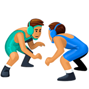 🤼🏽‍♂️ Emoji Hombres Luchando, Tono De Piel Medio en Facebook 14.0.
