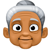 👵🏾 Emoji Anciana: Tono De Piel Oscuro Medio en Facebook 14.0.