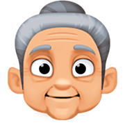 👵🏼 Emoji Anciana: Tono De Piel Claro Medio en Facebook 14.0.