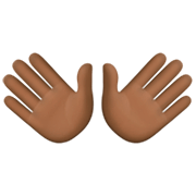 Emoji 👐🏿 Mani Aperte: Carnagione Scura su Facebook 14.0.
