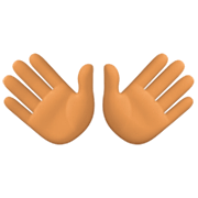 Emoji 👐🏽 Mani Aperte: Carnagione Olivastra su Facebook 14.0.