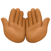Emoji 🤲🏾 Mani Unite In Alto: Carnagione Abbastanza Scura su Facebook 14.0.